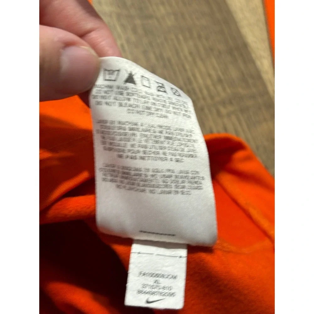 Nike Pro Compression Mens Size XL Orange Shirt Long Sleeve Mock Neck Dri-Fit